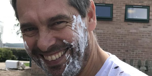 FASD carer with foam on face