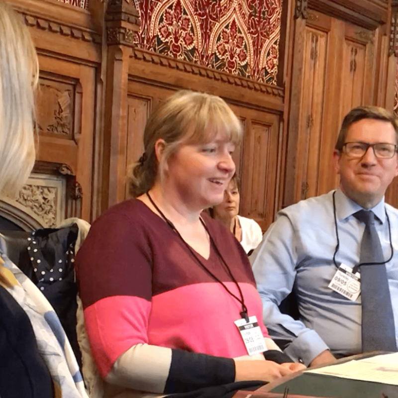 Woman speaking in Parliament