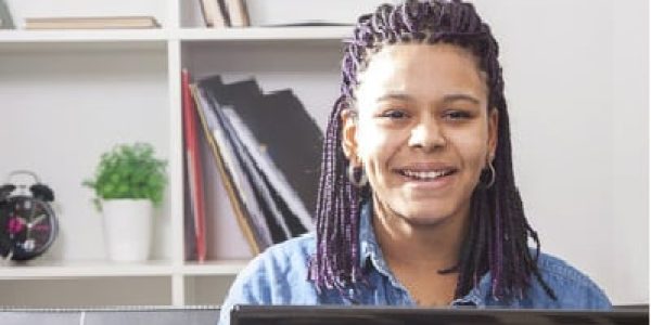 Professional woman at a computer